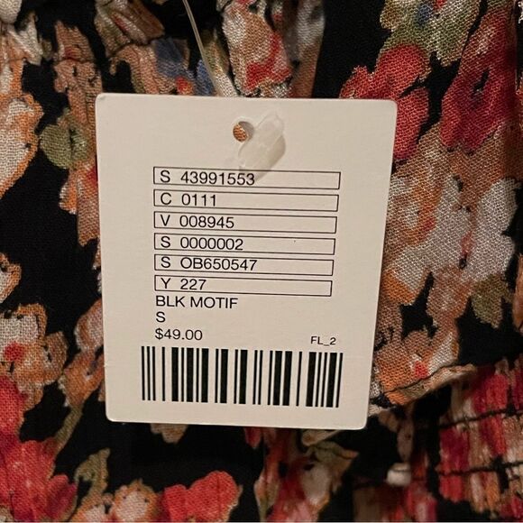 NWT Urban Outfitters “Kimchi Blue” Long Sleeve Floral Crop Top Blouse - Picture 9 of 11